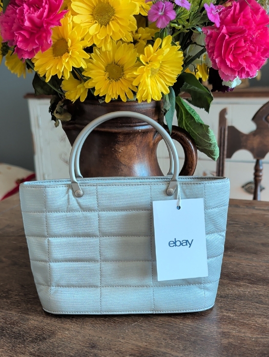 CHANEL Handbags - Chanel Light Silver Quilted Tote Bag with Top Handles~ Mini